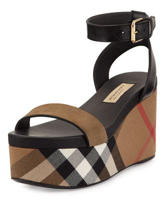 burberry nuneaton check wedge sandal|thomas burberry sandals.